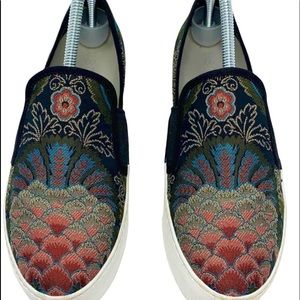 1.STATE Brocade Tapestry Floral Platform Waylan Slip On Sneakers Embroidered